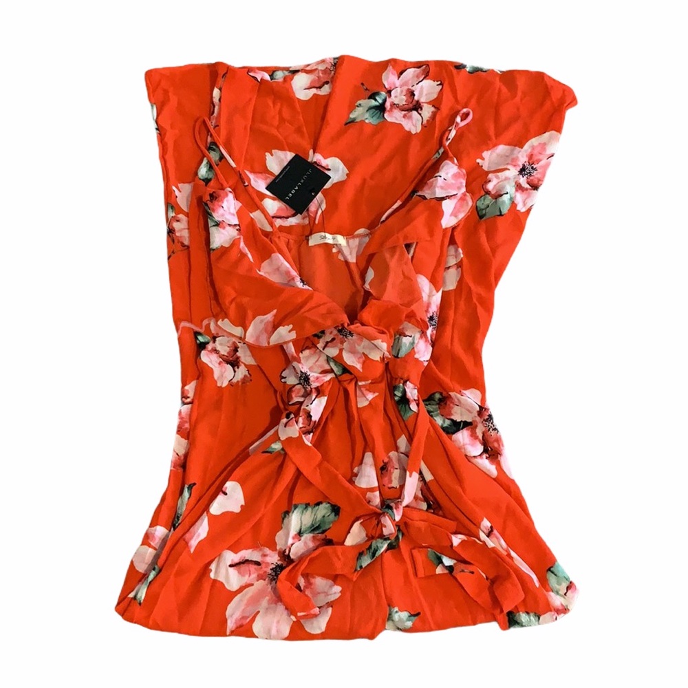 NWT JLUXLABEL Bright Coral Floral Jumpsuit